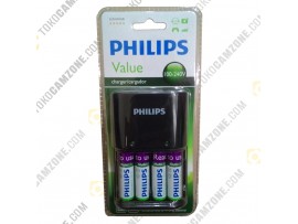 Philips Value Charger With 4x AA 2000mAh SCB1491NB